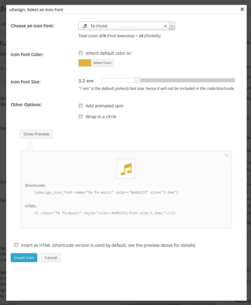 Icon Fonts Editor Popup